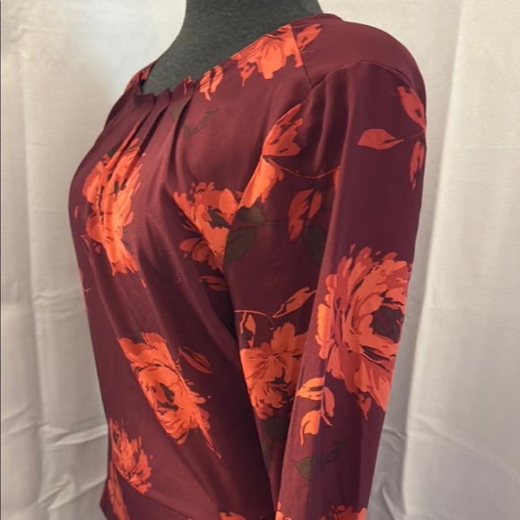 Joe Fresh Floral Long Sleeve Dress with attached belt. Size L. - Picture 6 of 14